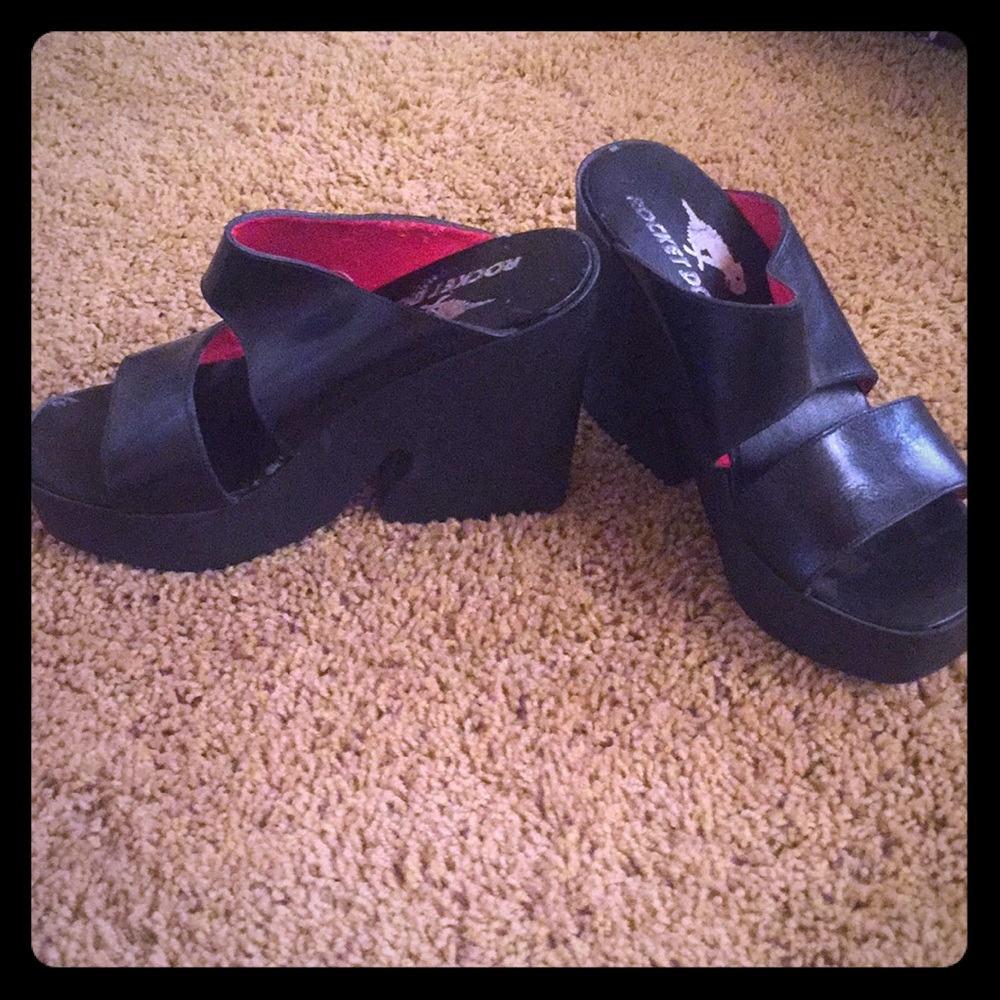 Rocket Dog Platform Wedges Black